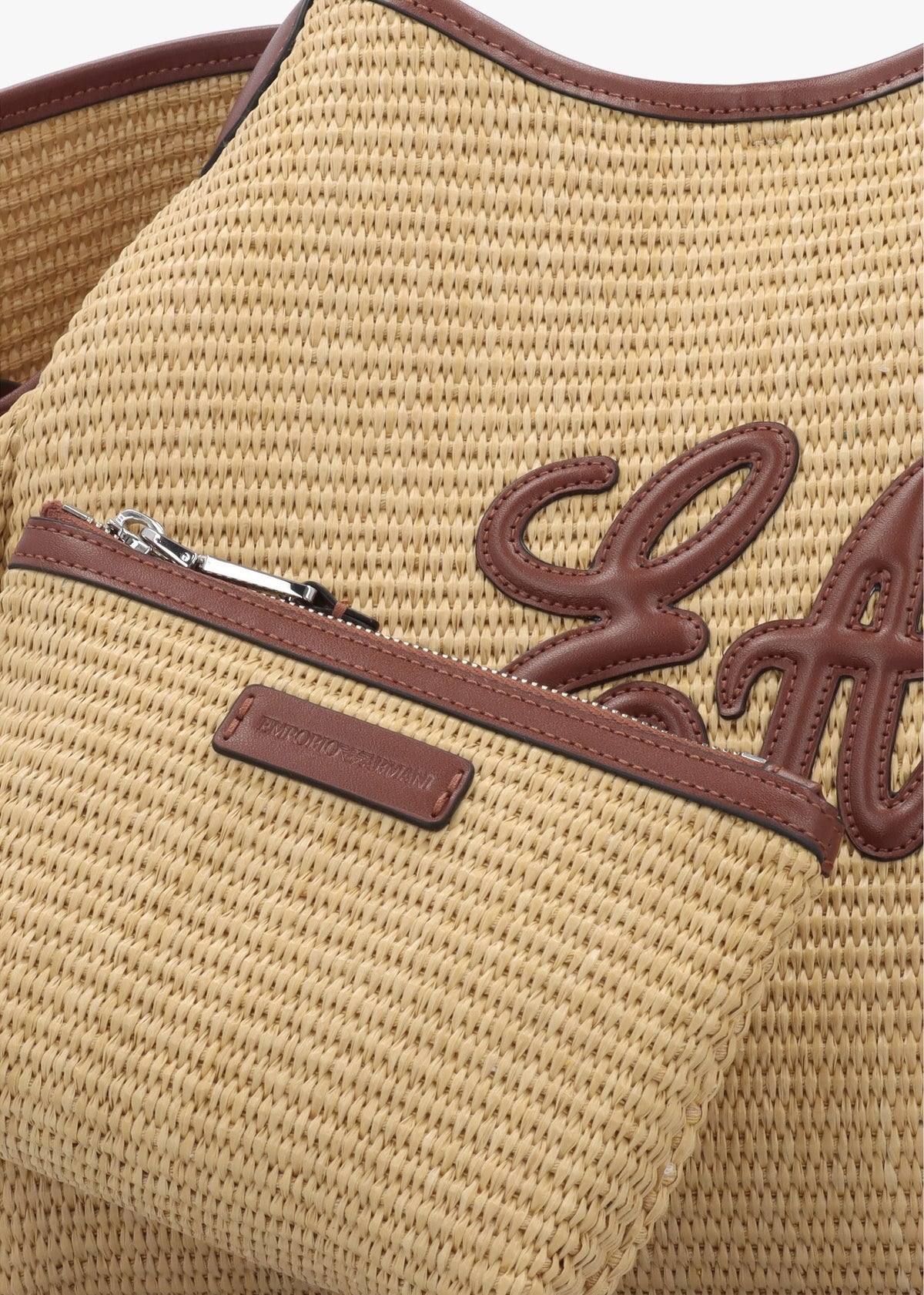 Woven Straw Medium Natural Tan Shopper Bag