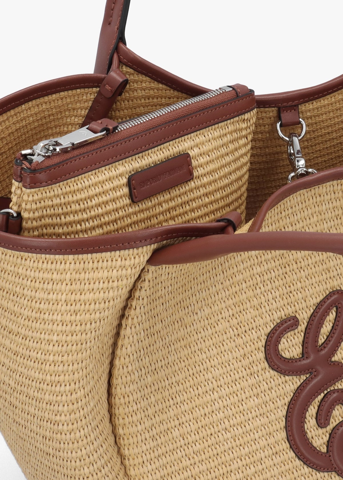 Woven Straw Medium Natural Tan Shopper Bag