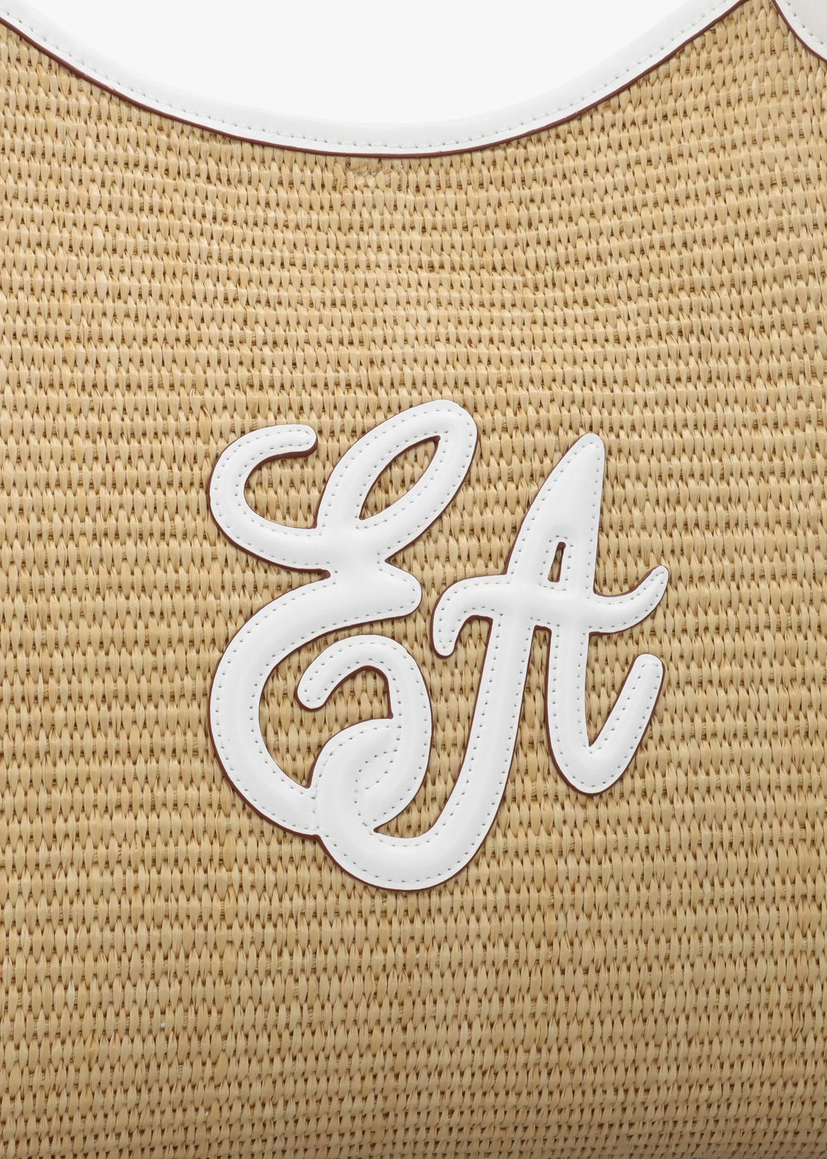 Woven Straw Medium Natural White Shopper Bag