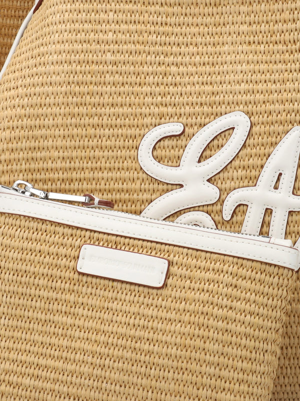 Woven Straw Medium Natural White Shopper Bag
