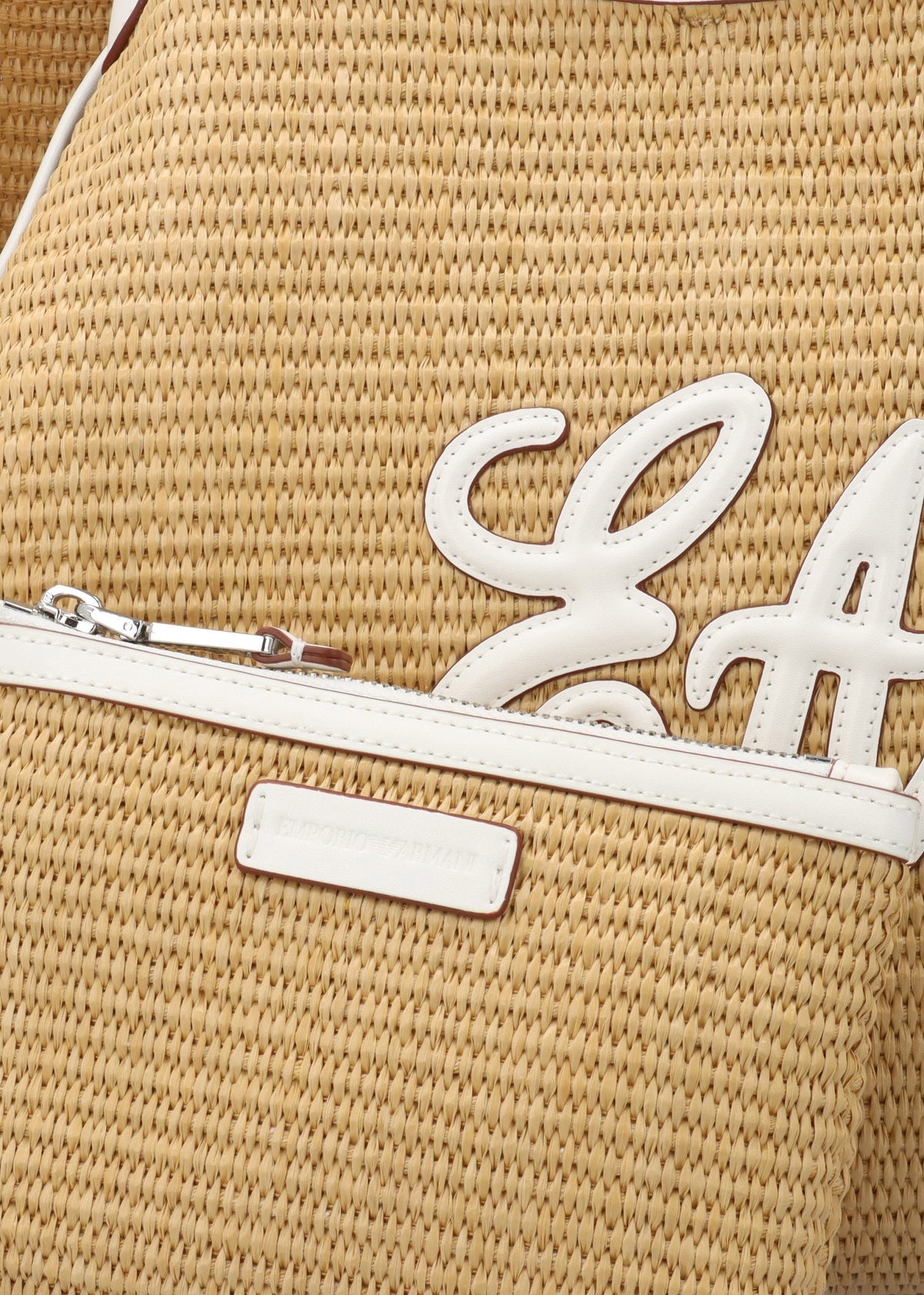Woven Straw Medium Natural White Shopper Bag
