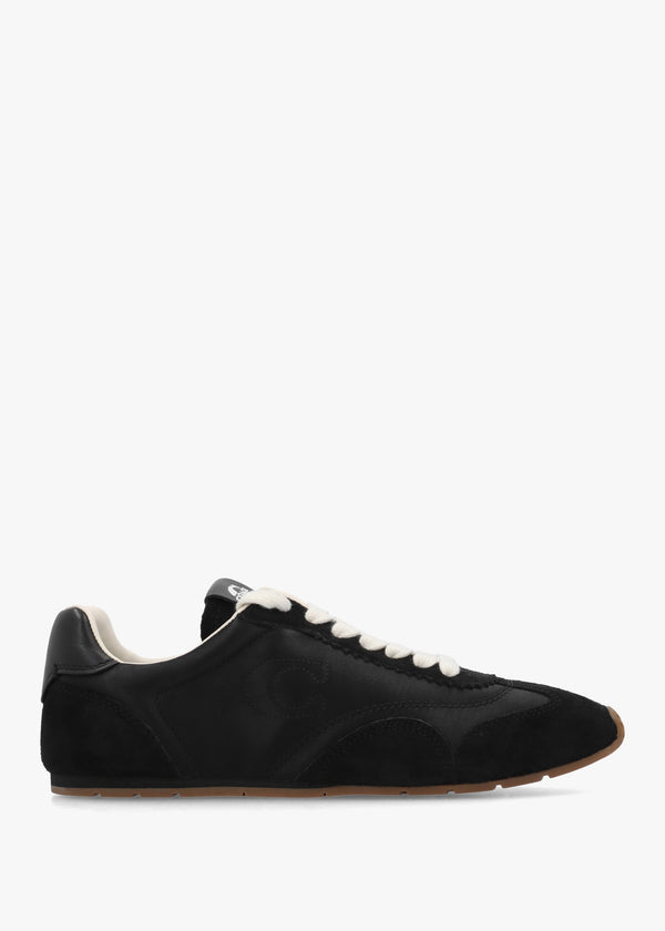 Flat Black Chalk Suede Trainers
