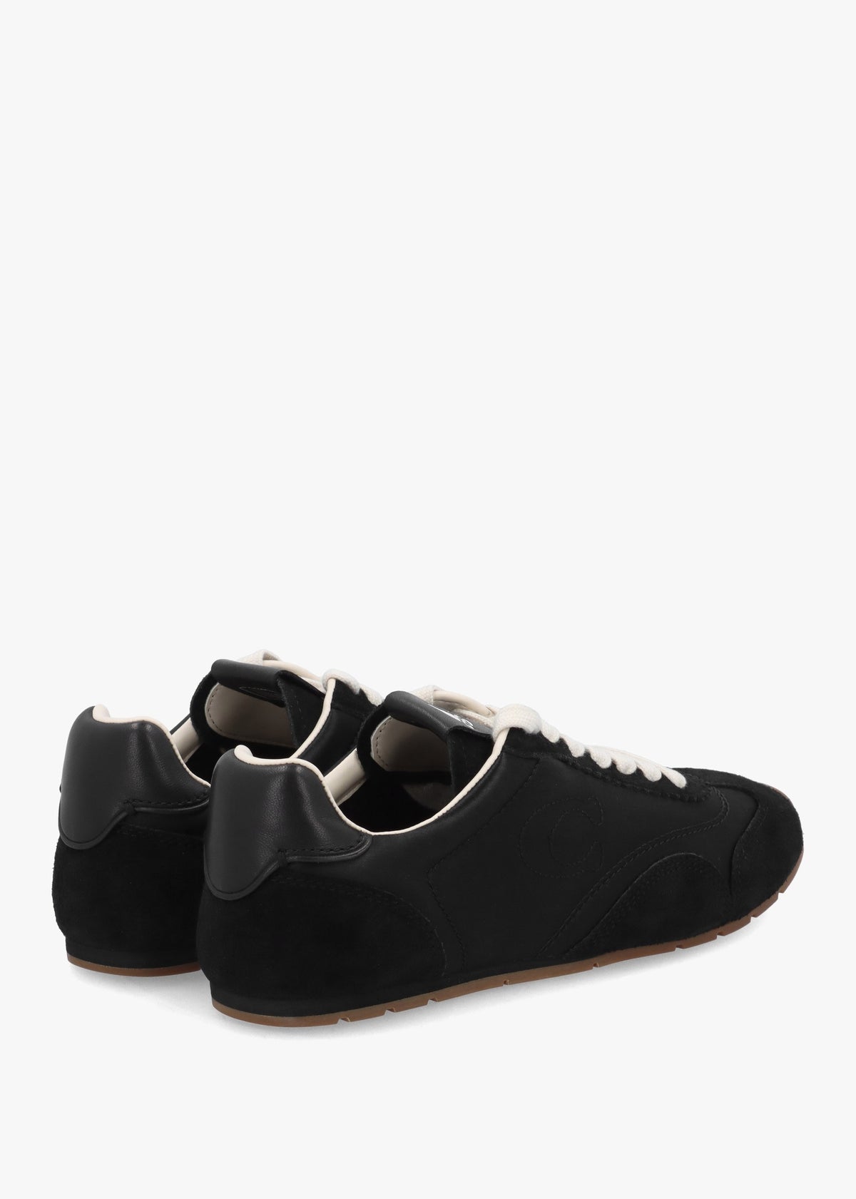 Flat Black Chalk Suede Trainers