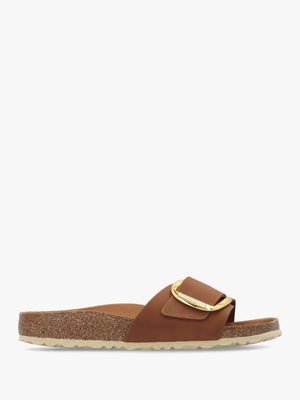 Madrid Big Buckle Cognac Waxy Leather Mules