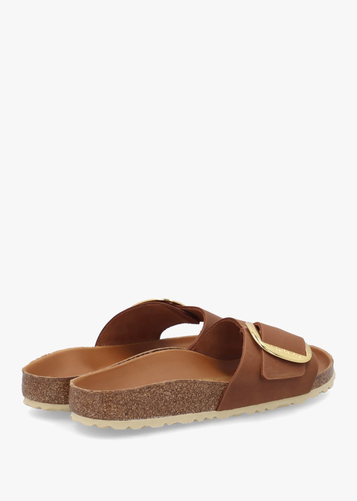Madrid Big Buckle Cognac Waxy Leather Mules