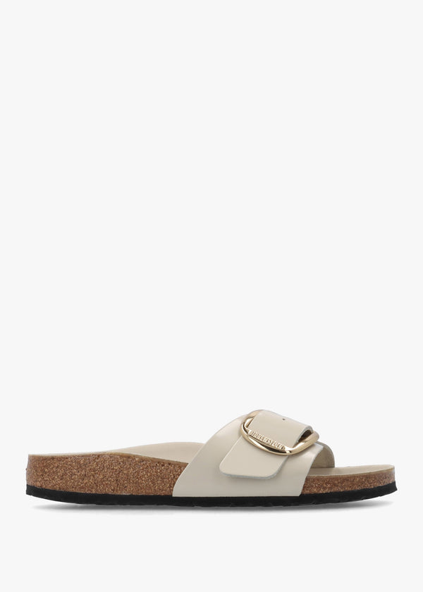 Madrid Big Buckle High Shine Butter Leather Mules