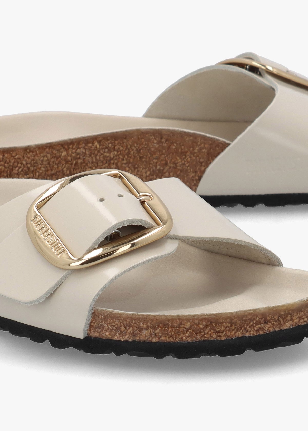 Madrid Big Buckle High Shine Butter Leather Mules