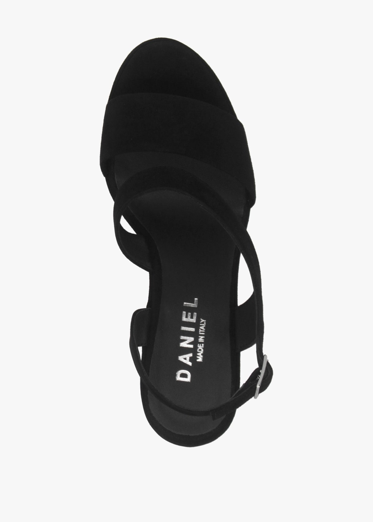 Seline Black Suede Asymmetric Platform Sandals
