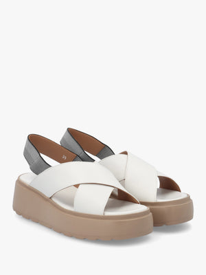 Sofly White Leather Flatform Sandals