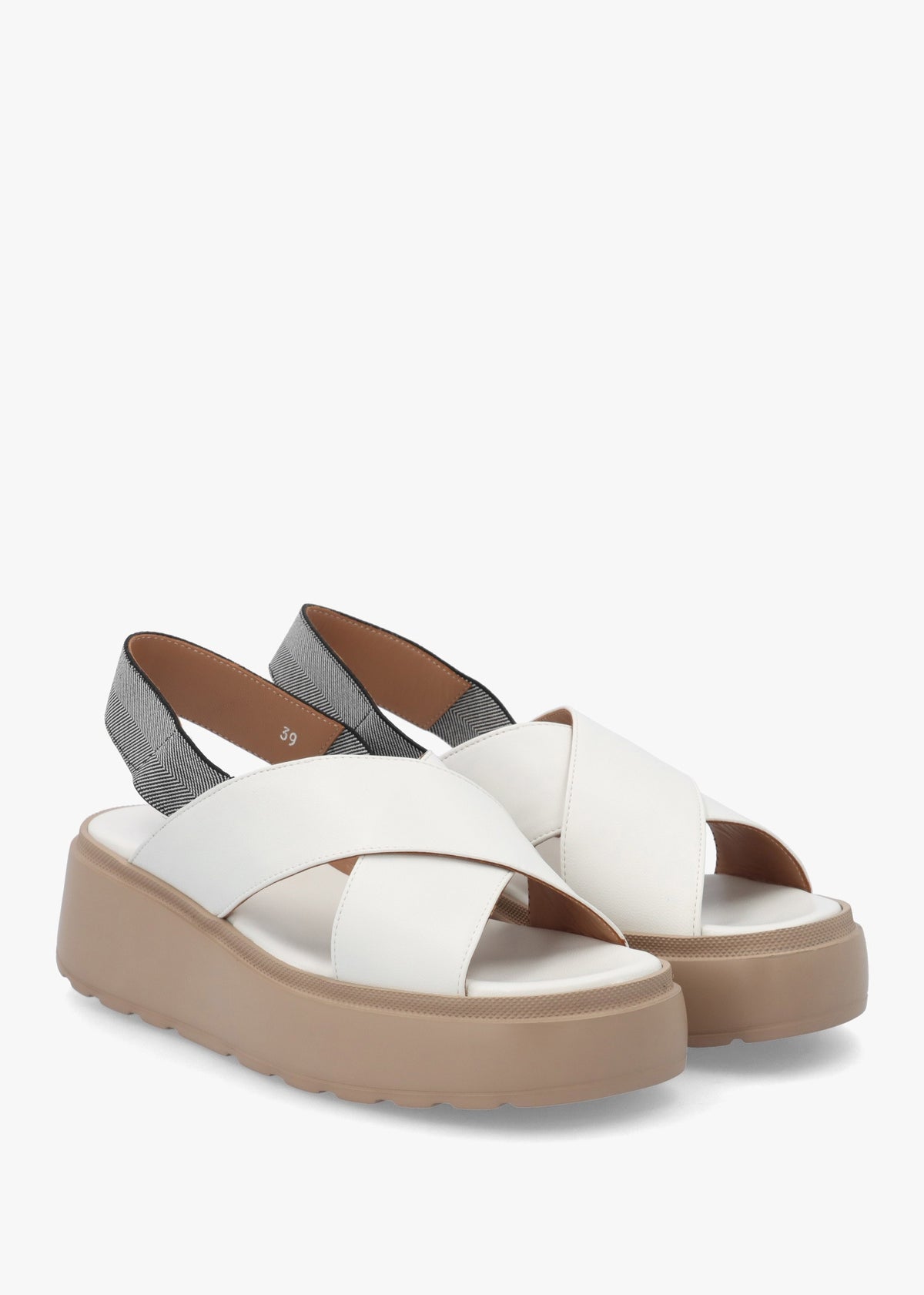 Sofly White Leather Flatform Sandals