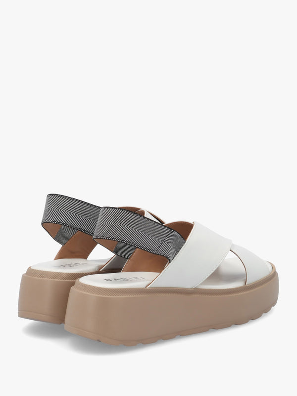 Sofly White Leather Flatform Sandals