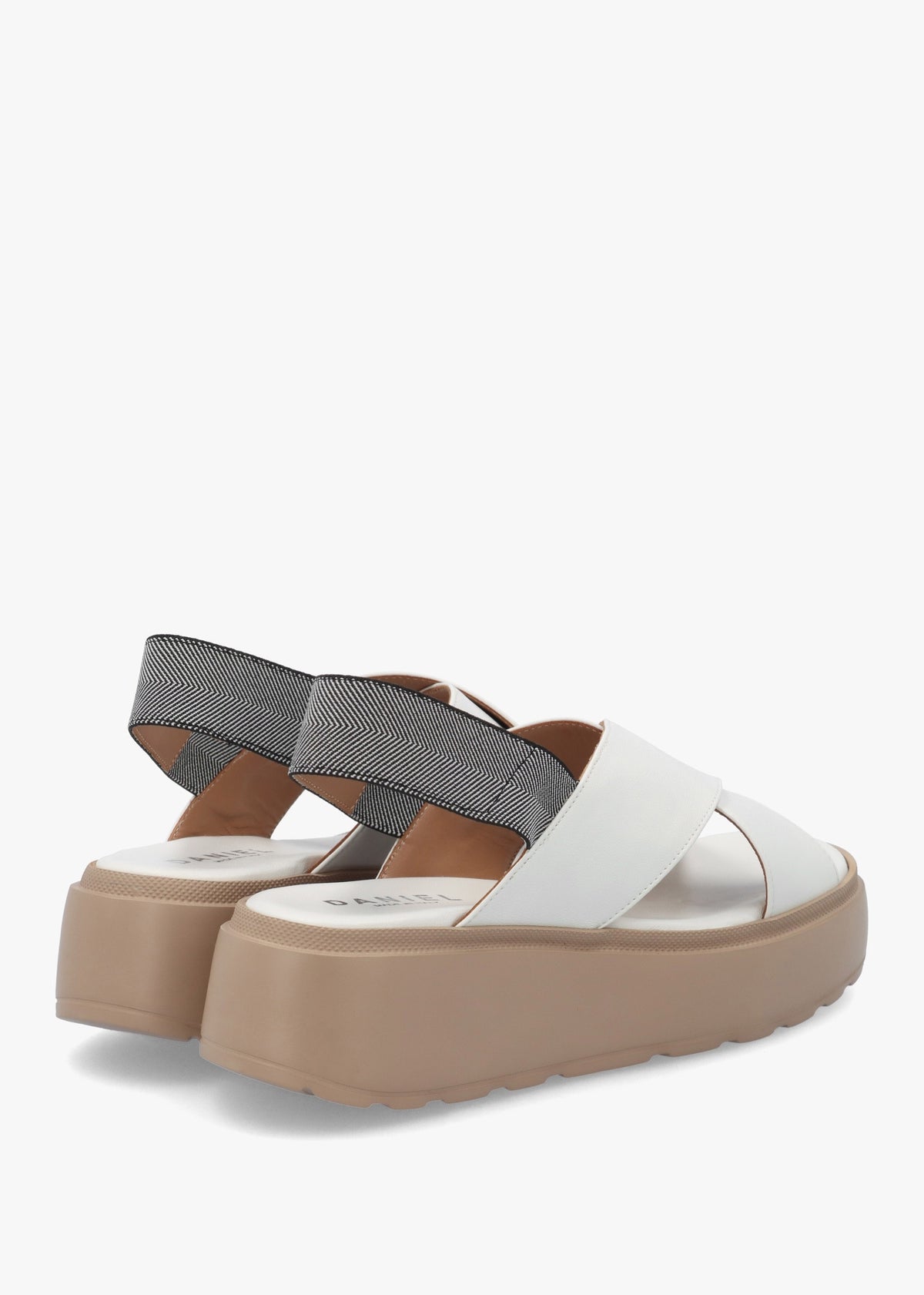 Sofly White Leather Flatform Sandals