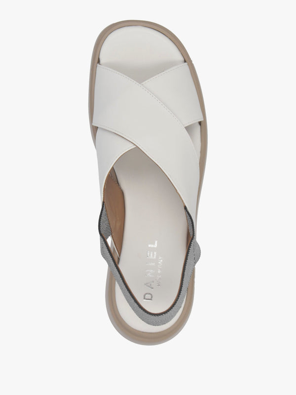 Sofly White Leather Flatform Sandals