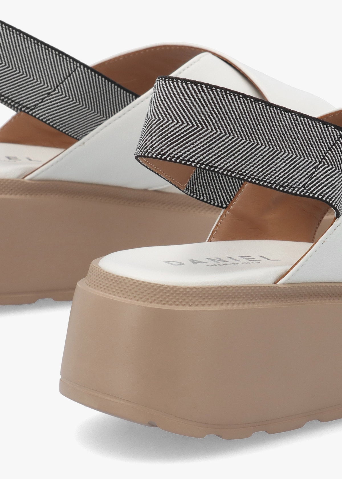 Sofly White Leather Flatform Sandals