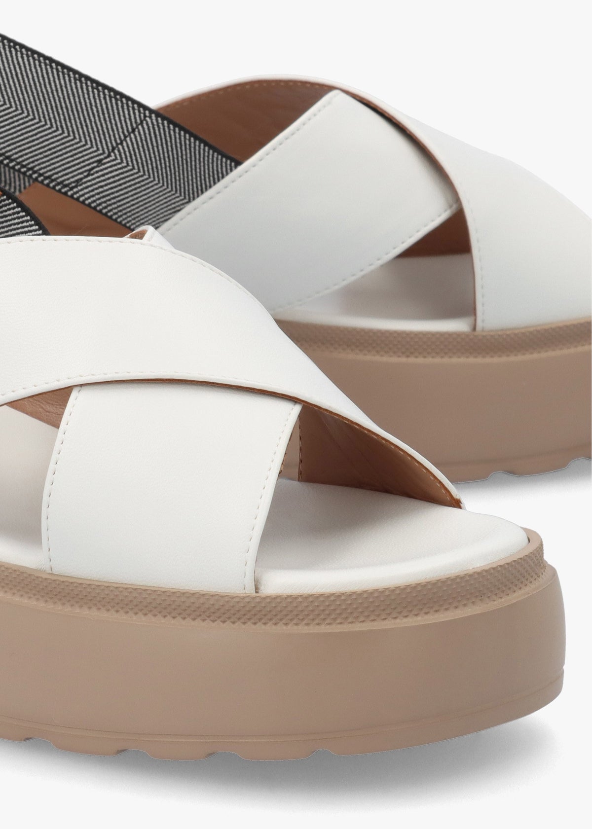 Sofly White Leather Flatform Sandals