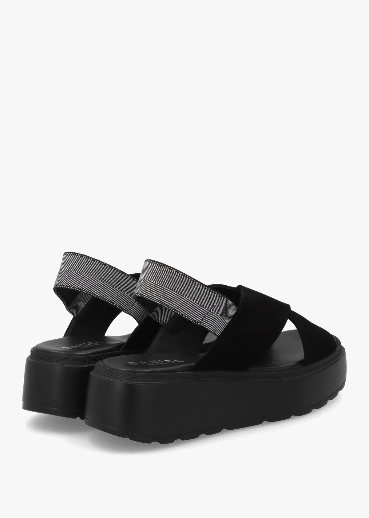 Sofly Black Suede Flatform Sandals