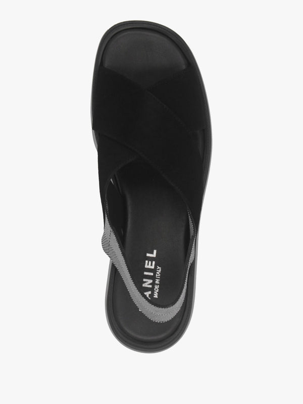 Sofly Black Suede Flatform Sandals