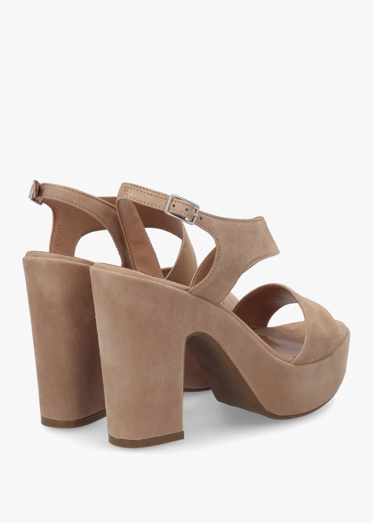 Seline Beige Suede Asymmetric Platform Sandals