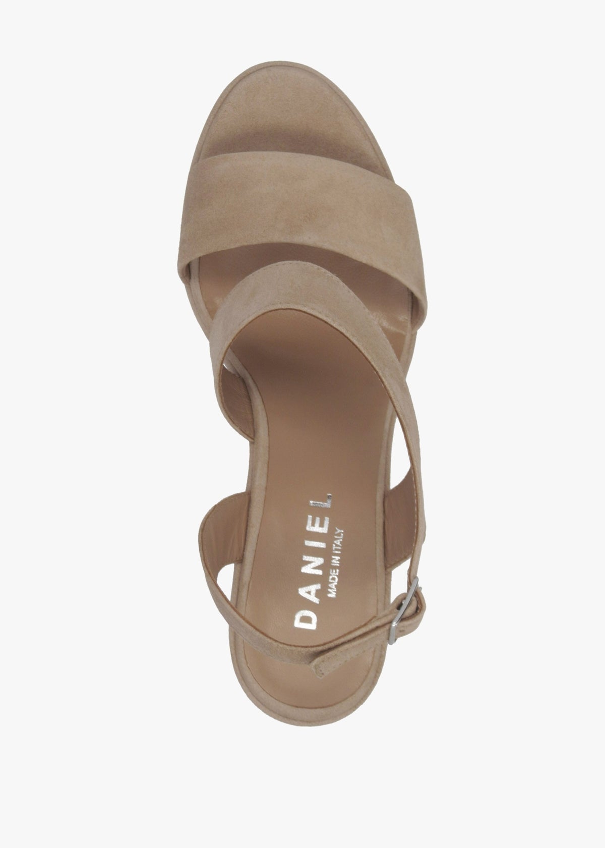 Seline Beige Suede Asymmetric Platform Sandals