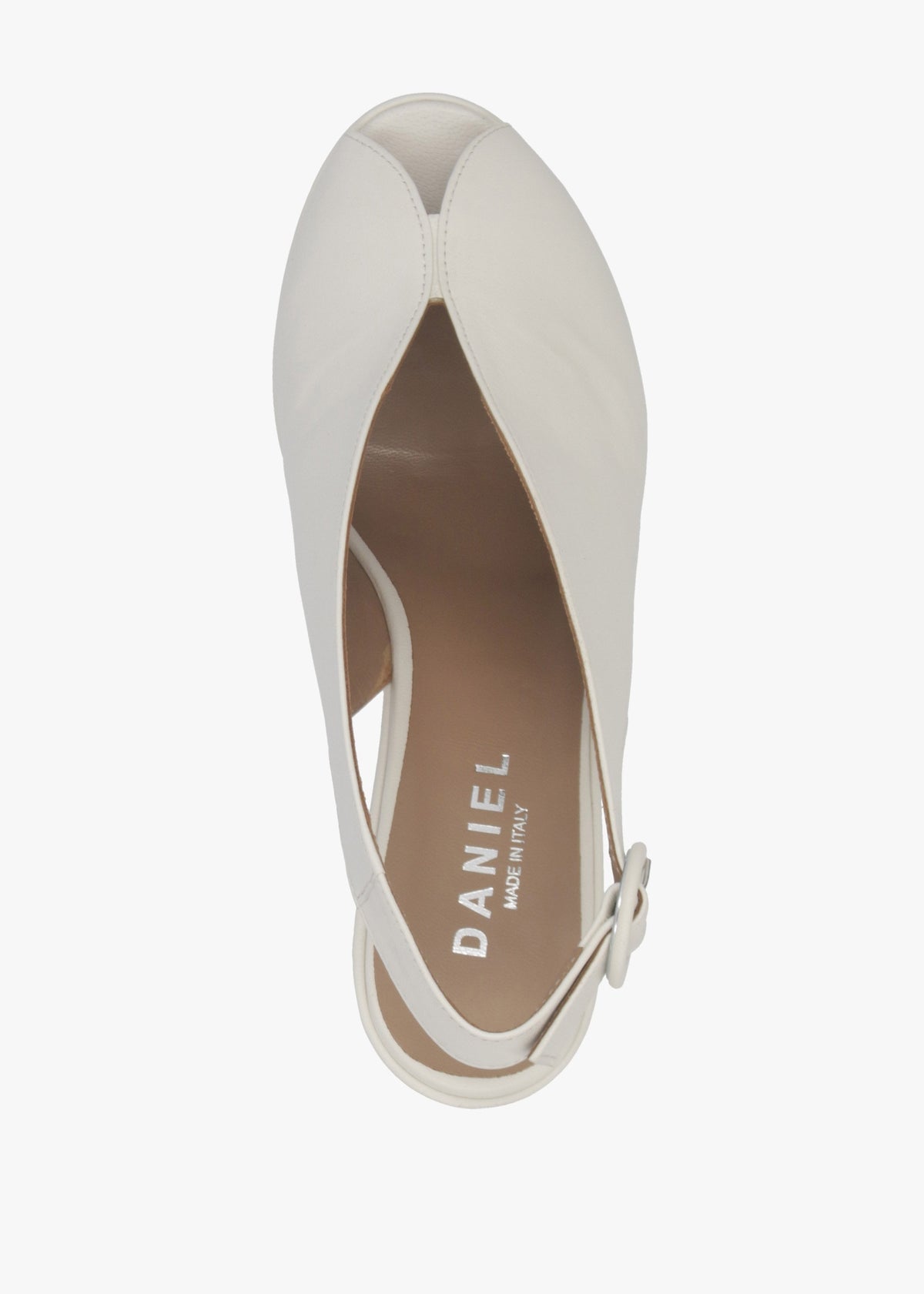 Solay Cream Leather Platform Heeled Sandals