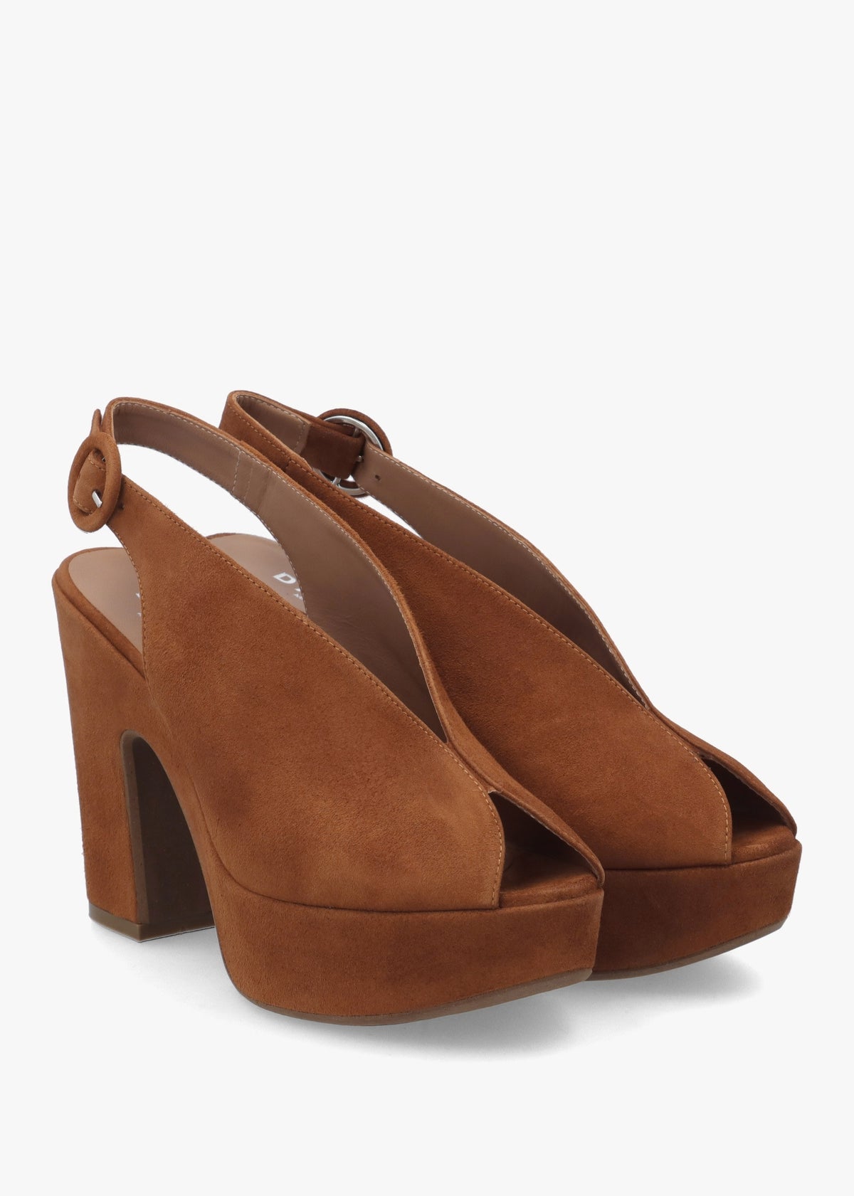 Solay Tan Suede Platform Heeled Sandals