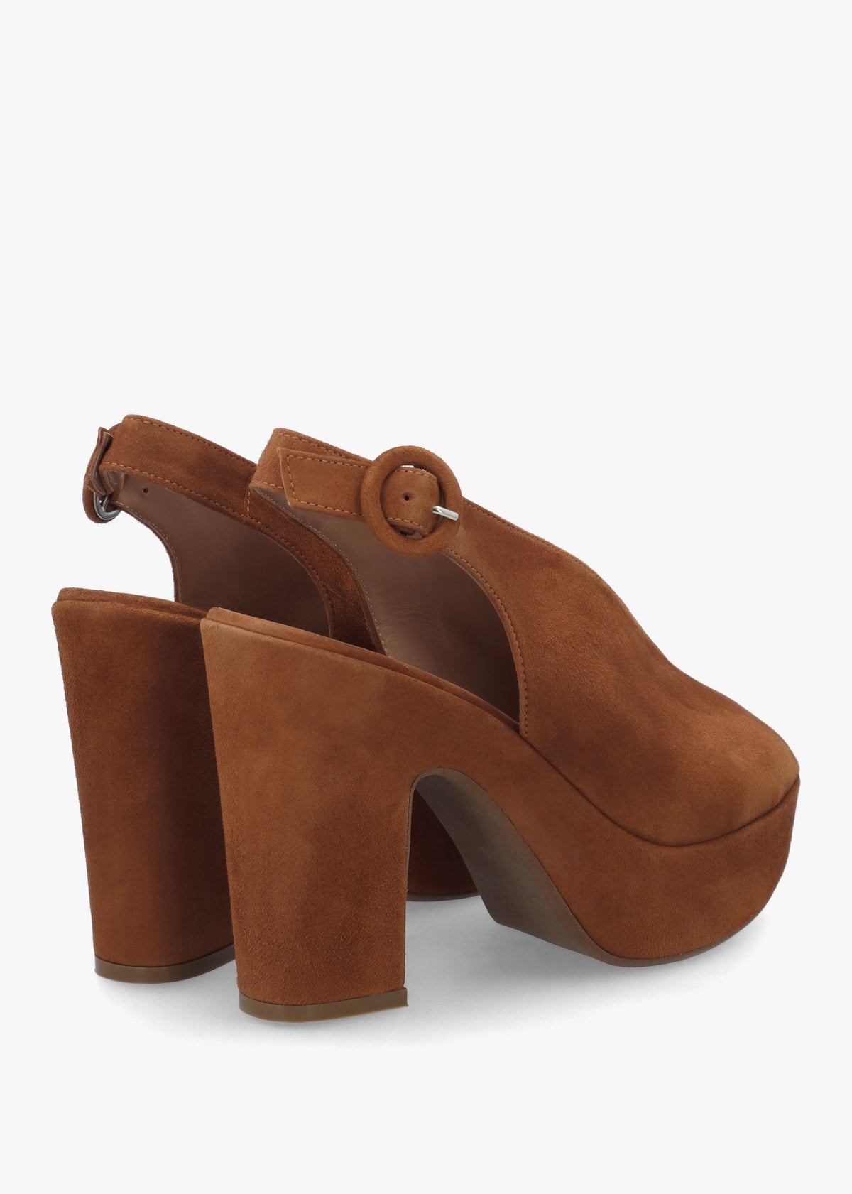 Solay Tan Suede Platform Heeled Sandals