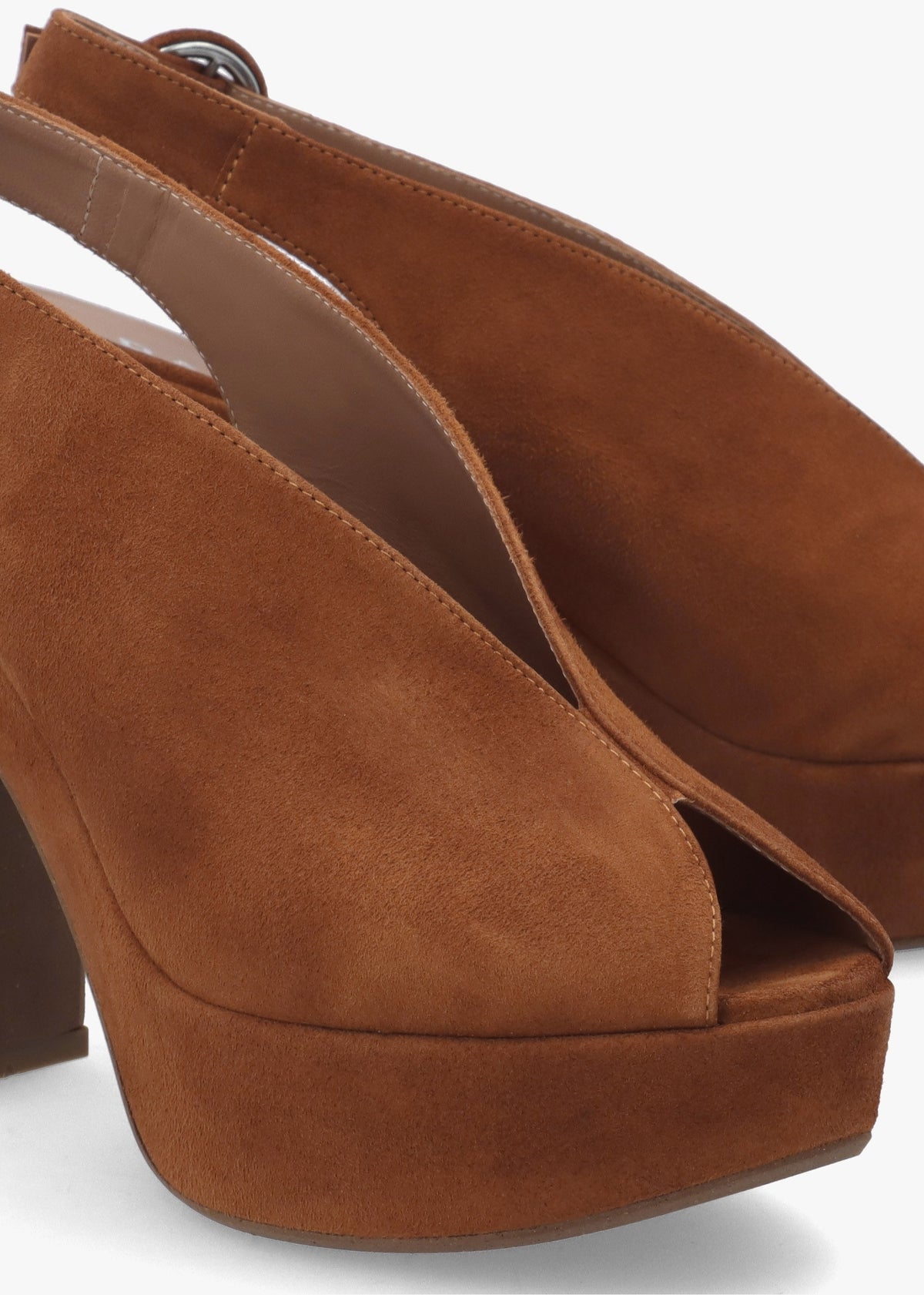 Solay Tan Suede Platform Heeled Sandals