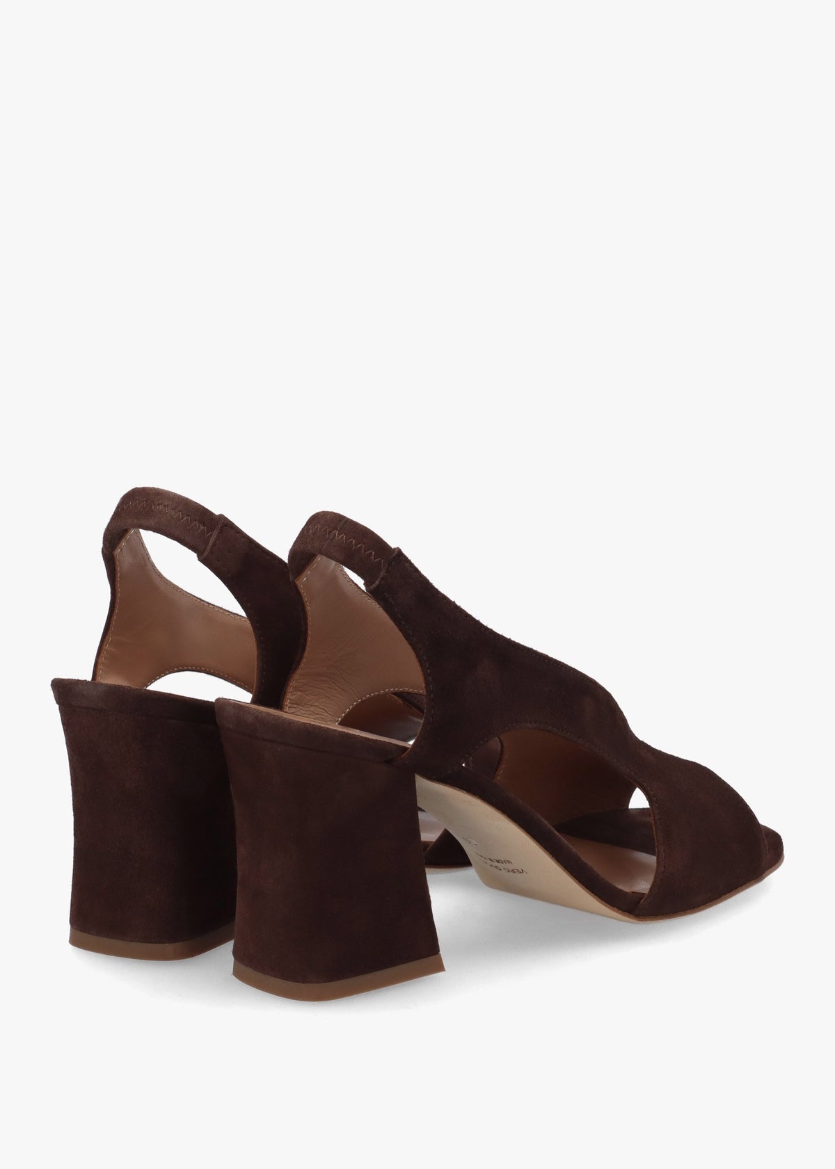 Scoop Brown Suede Cut Away Shaped Heel Sandals