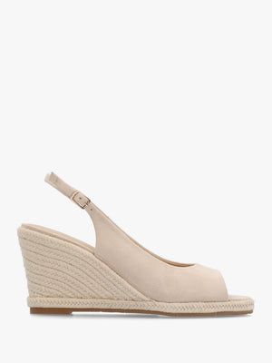 Ruby Beige Sling Back Espadrille Wedge Sandals