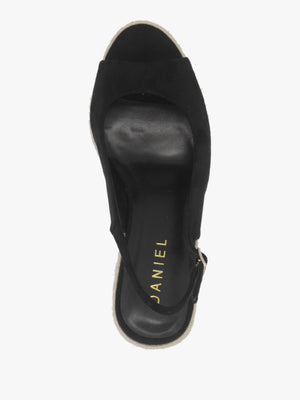 Ruby Black Sling Back Espadrille Wedge Sandals
