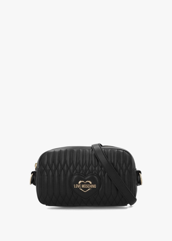 Quilted Bubble Love Nero Cross-Body Bag