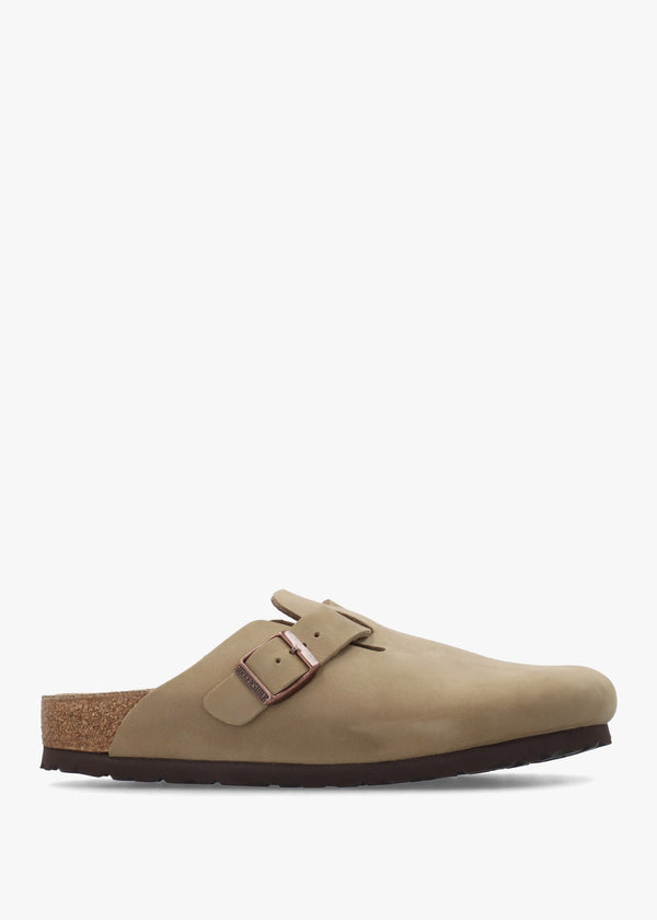 Boston Tabacco Brown Natural Oiled Leather Clogs