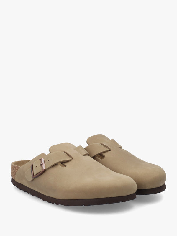Boston Tabacco Brown Natural Oiled Leather Clogs