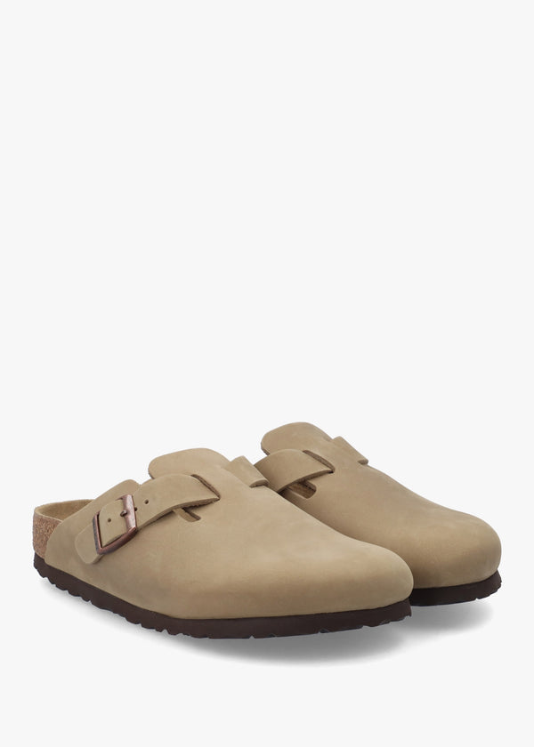 Boston Tabacco Brown Natural Oiled Leather Clogs