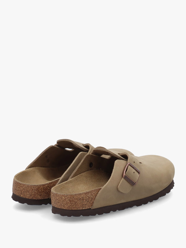 Boston Tabacco Brown Natural Oiled Leather Clogs