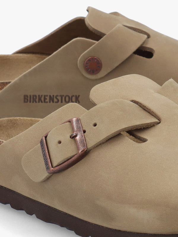 Boston Tabacco Brown Natural Oiled Leather Clogs