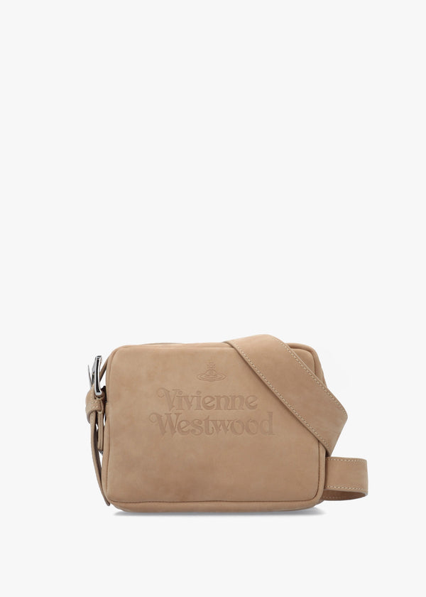 Carrie Beige Leather Camera Bag
