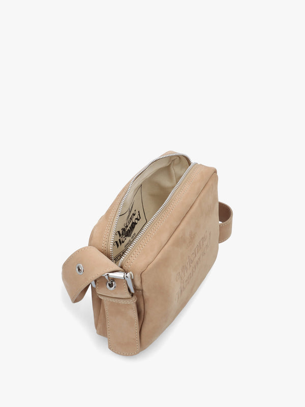 Carrie Beige Leather Camera Bag