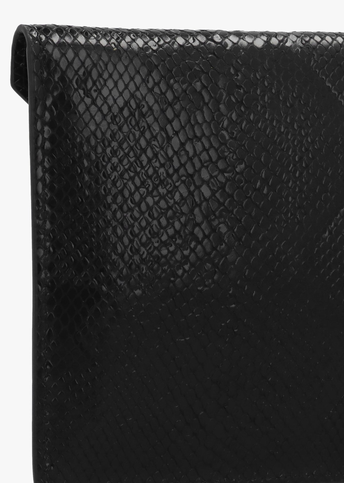 Python Effect Black Leather Envelope Clutch