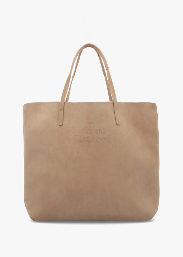 Studio Beige Leather Shopper Bag