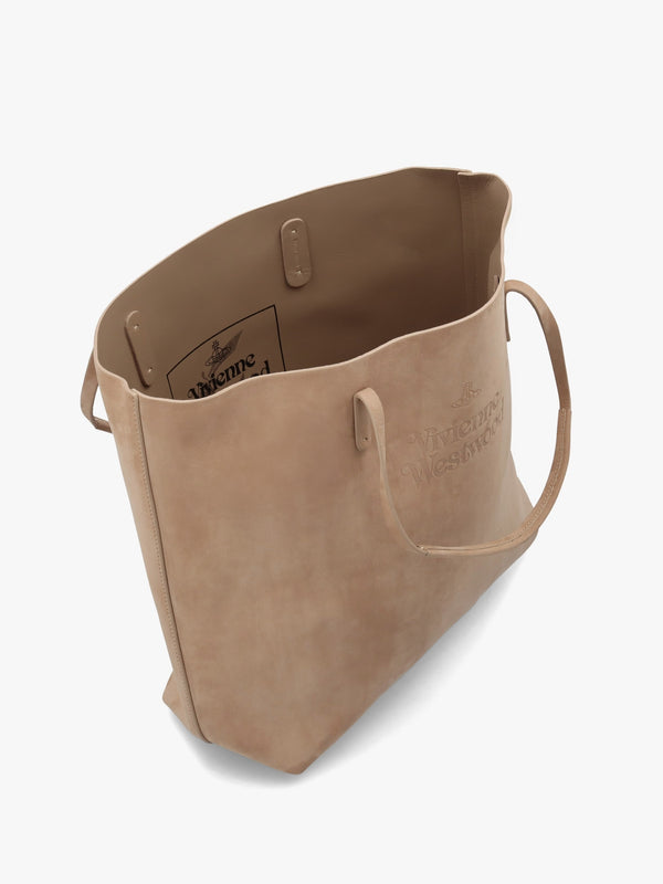 Studio Beige Leather Shopper Bag