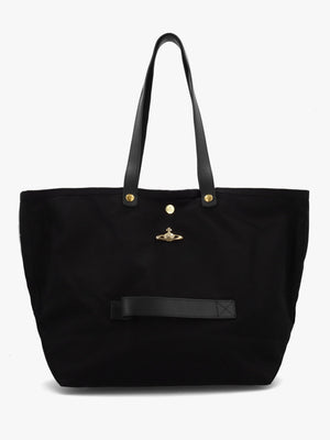Unisex Utility Black Gold Hardware Shopper Bag