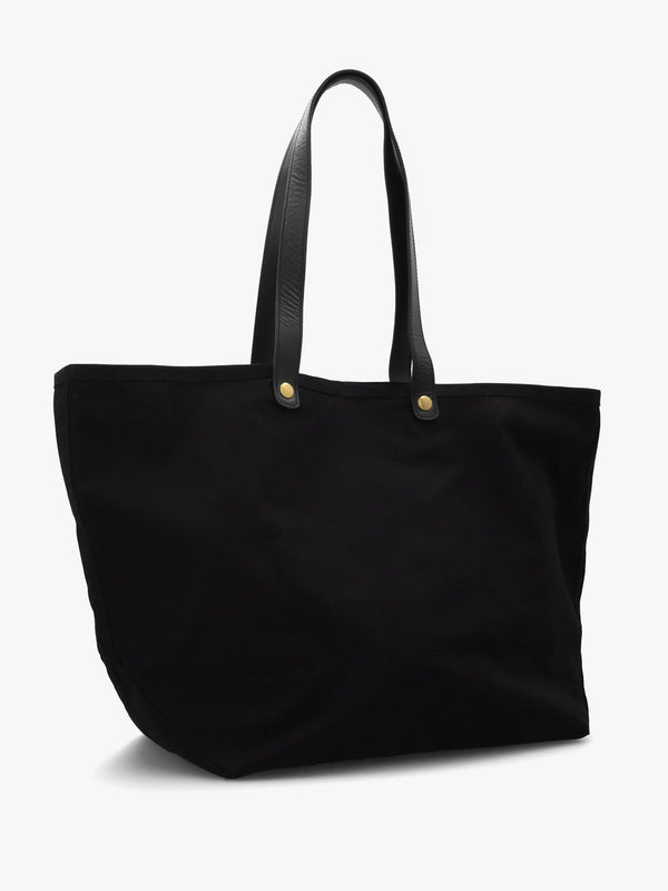 Unisex Utility Black Gold Hardware Shopper Bag