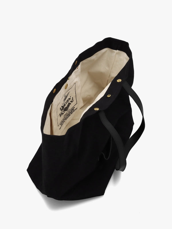 Unisex Utility Black Gold Hardware Shopper Bag