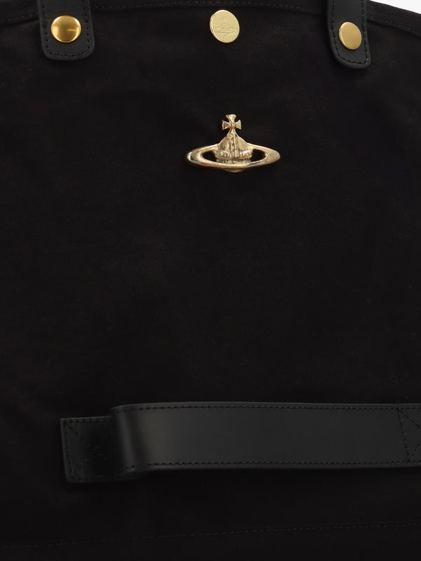 Unisex Utility Black Gold Hardware Shopper Bag