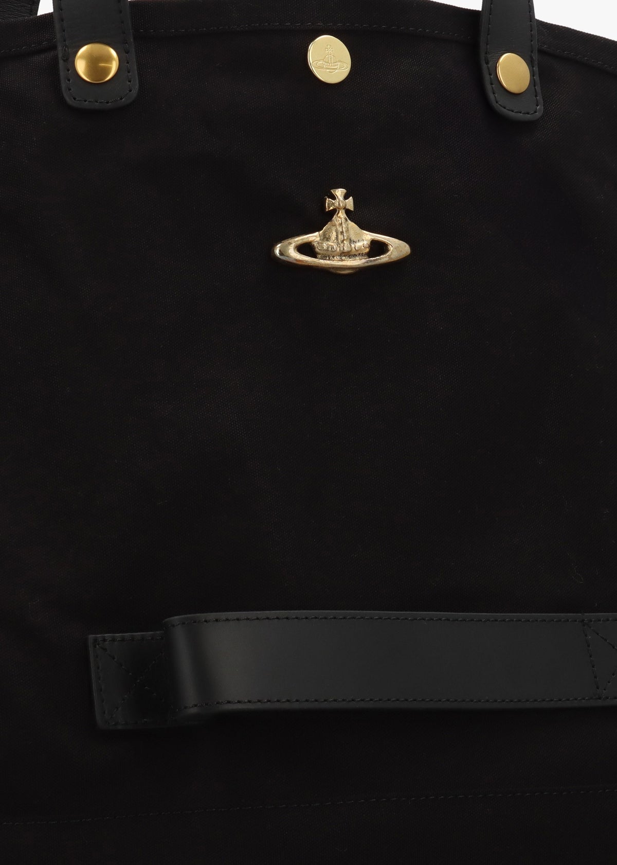 Unisex Utility Black Gold Hardware Shopper Bag
