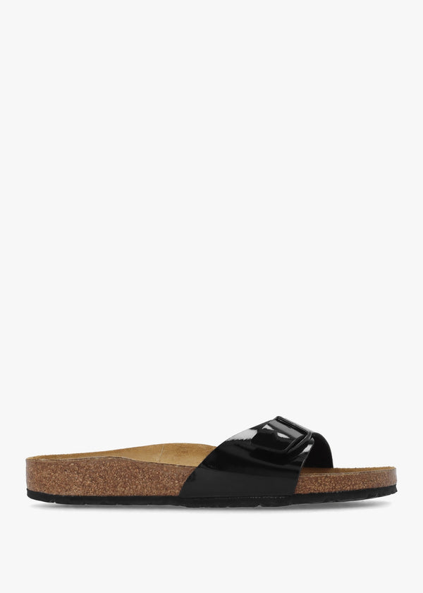 Madrid Black Patent Birko-Flor Mules
