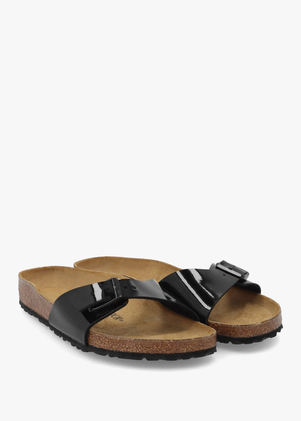Madrid Black Patent Birko-Flor Mules