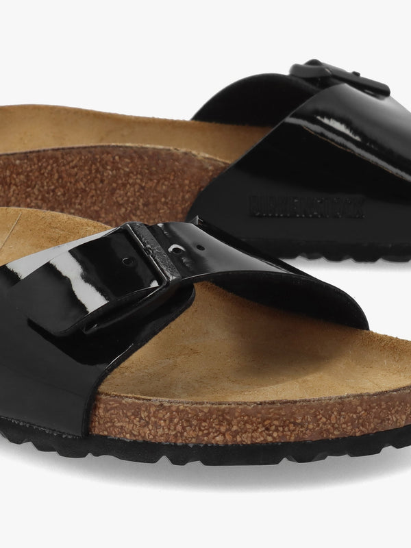 Madrid Black Patent Birko-Flor Mules