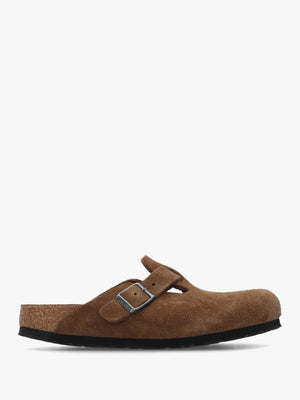 Boston Soft Footbed Dark Tea Tonal Suede Clogs